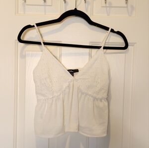 Women's White Eyelet Top